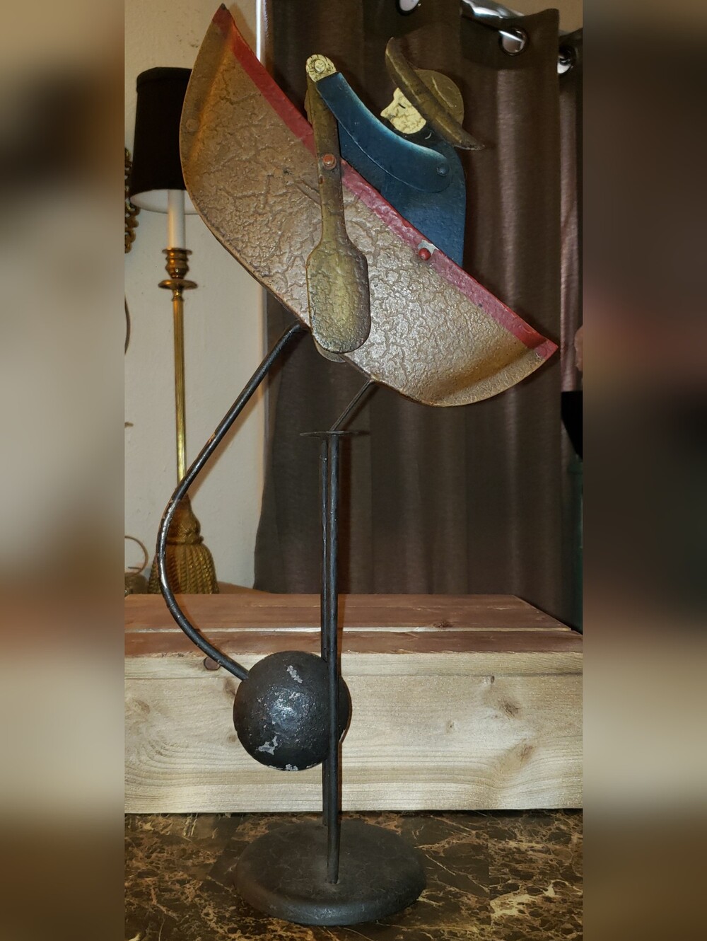 Vintage Authentic Models Kinetic Balance Man Rowing Boat